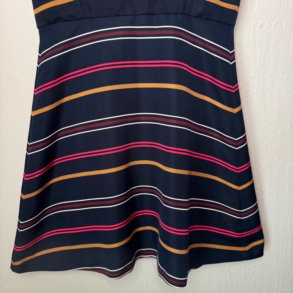 TOMMY HILFIGER Striped Zip Front A Line Dress Sleeveless Preppy Size 4 - Picture 6 of 16
